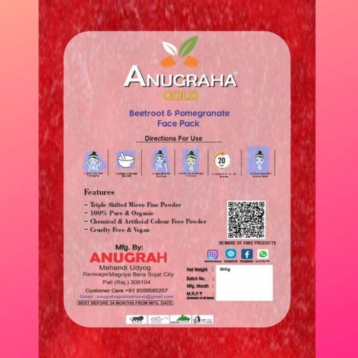 Beetroot and Pomegranate Face Pack Powder - Image 3