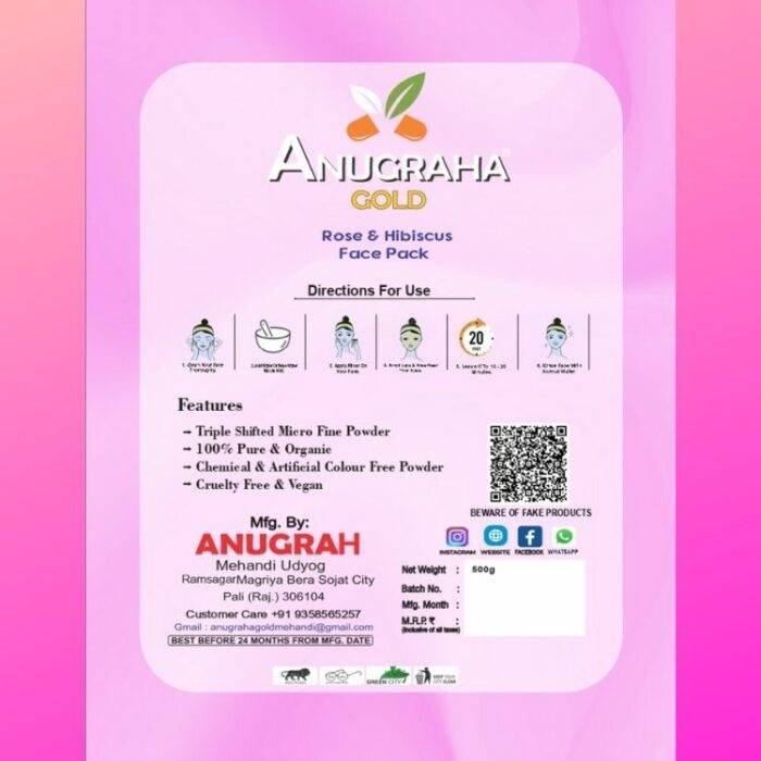 Rose and Hibiscus Face Pack Powder - Image 3