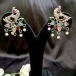 MultiColor Stone Peacock Earrings