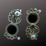 Black Stone Peacock Earrings - Image 3