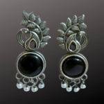Black Stone Peacock Earrings