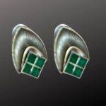 Four Square Green Stone Earrings - Image 2