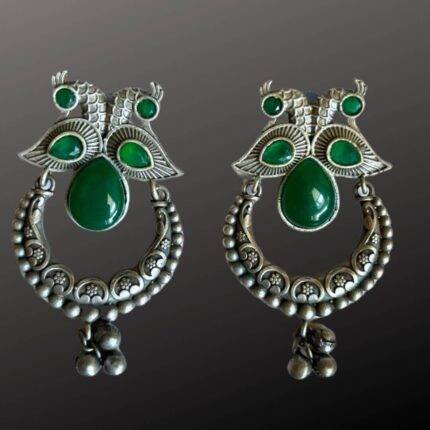 Green Peacock Stone Earrings