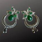 Green Peacock Stone Earrings - Image 2