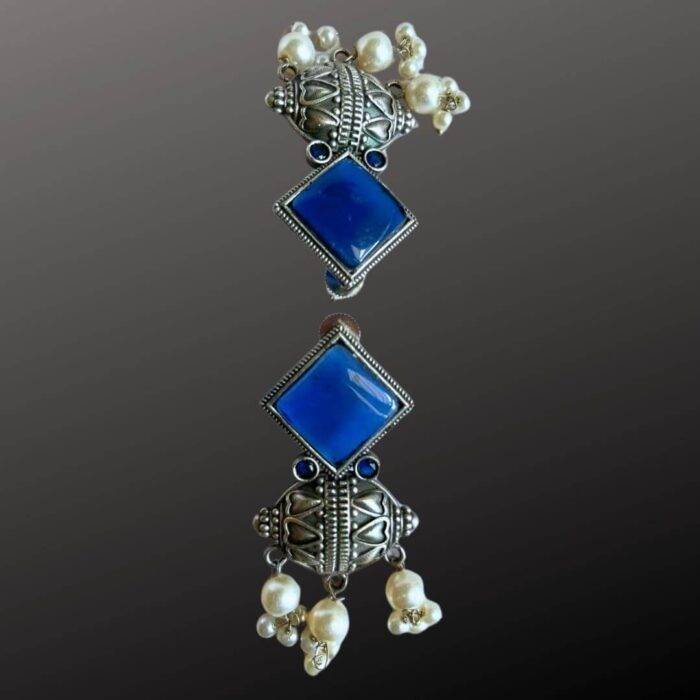Blue Stone Earrings - Image 2
