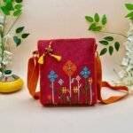 Jute Sling Bag Pink - Image 2