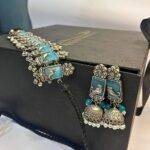 Blue Stone Bird Theme Necklace and Earrings Set - Image 6