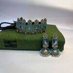 Blue Stone Bird Theme Necklace and Earrings Set - Image 5