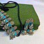 Blue Stone Bird Theme Necklace and Earrings Set - Image 4