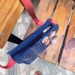 Jute Sling Bag Blue with Flowers - Image 4