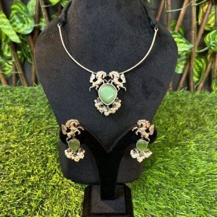 Puranic Feel Necklace and Earrings Set