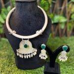 Rani Radiance Green Necklace and Earrings Set