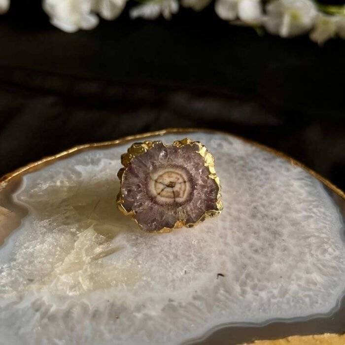 Brown Agate Solar Ring - Image 5