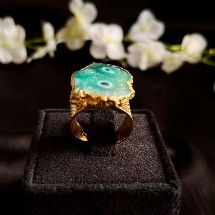 Green Agate Solar Ring - Image 5
