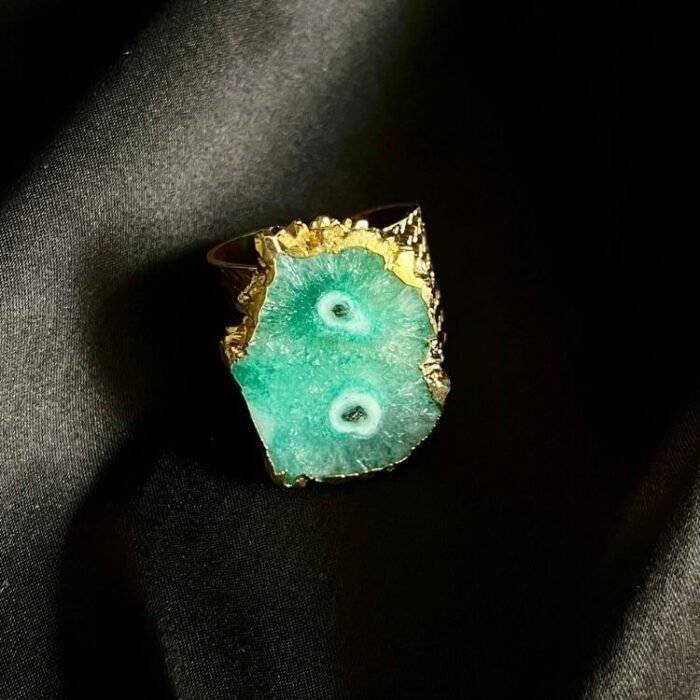 Green Agate Solar Ring - Image 6