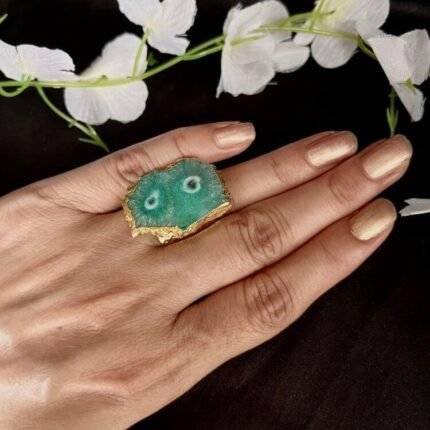 Green Agate Solar Ring