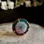 Multi Color Agate Solar Ring - Image 3
