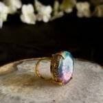 Multi Color Agate Solar Ring - Image 2