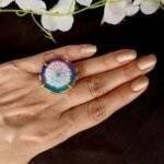 Multi Color Agate Solar Ring