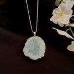 Aqua Druzy Agate Slice Necklace - Image 5
