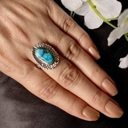 Faux Turquoise Oval Ring