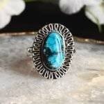 Faux Turquoise Oval Ring - Image 4