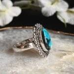 Faux Turquoise Oval Ring - Image 3