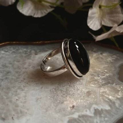 Black Onyx Oval Ring