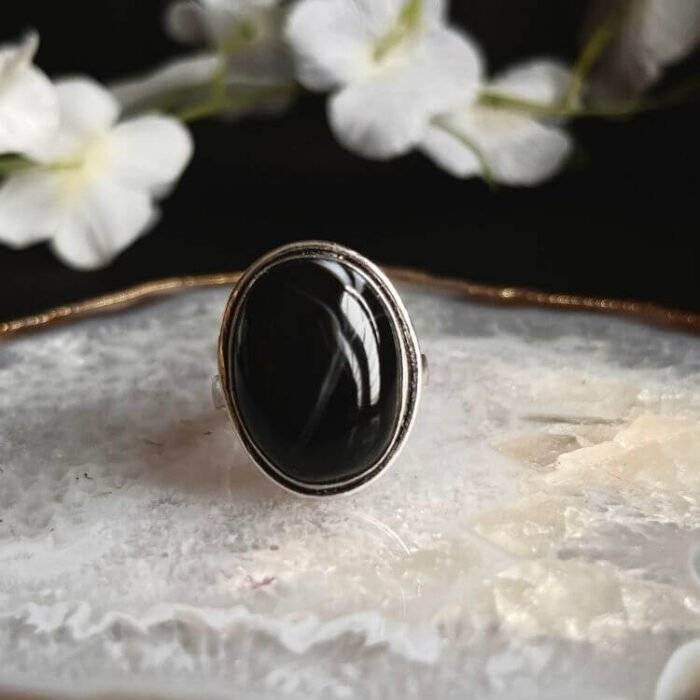 Black Onyx Oval Ring - Image 2