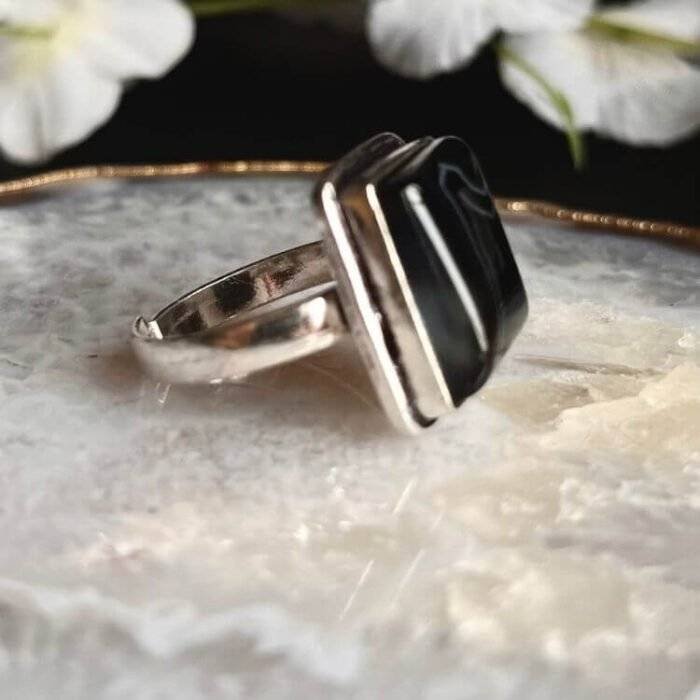 Black Onyx Square Ring - Image 3