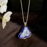 Blue Druzy Agate Slice Necklace - Image 5