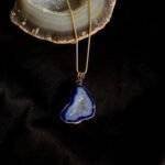 Blue Druzy Agate Slice Necklace - Image 4