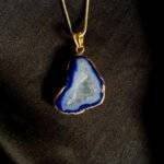 Blue Druzy Agate Slice Necklace - Image 3