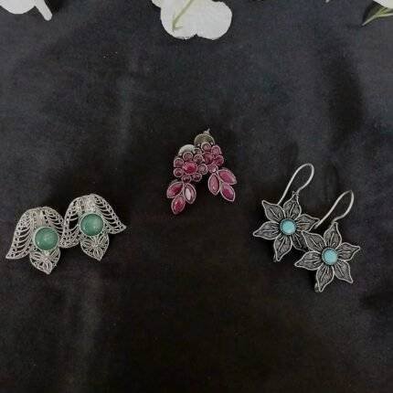 Silver Replica Earrings combo of 3