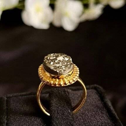 Crystal Pyrite Ring