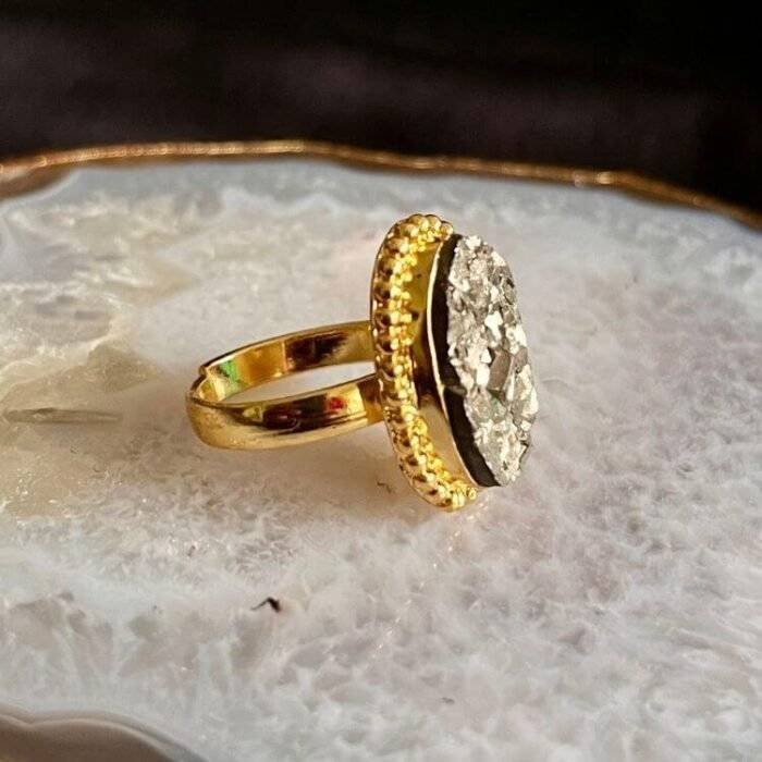 Crystal Pyrite Oval Ring - Image 3