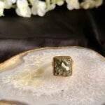 Crystal Pyrite Stone Square Ring - Image 4