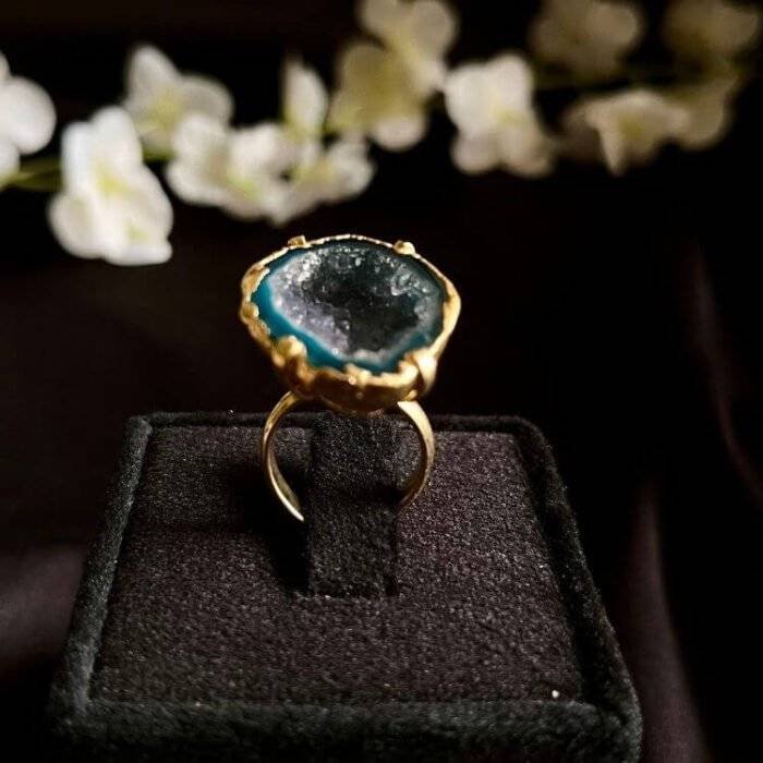 Dark Green Druzy Ring - Image 4