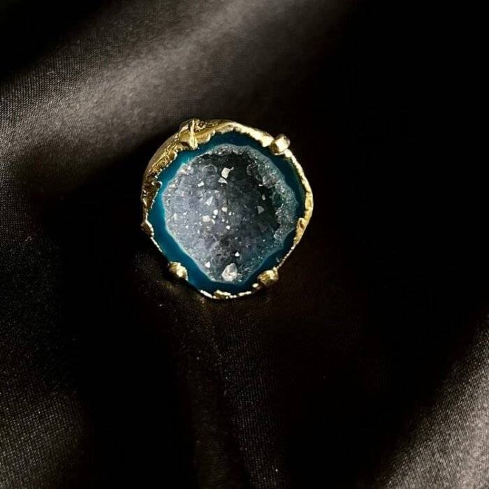 Dark Green Druzy Ring - Image 6
