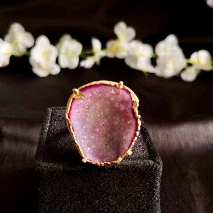 Pink Druzy Ring - Image 5