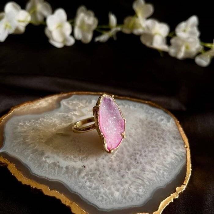 Pink Druzy Ring - Image 3
