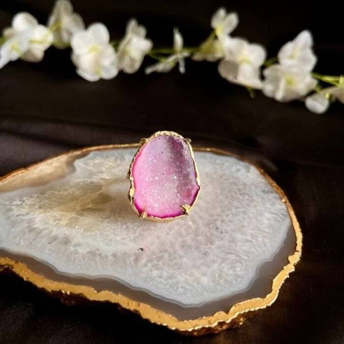 Pink Druzy Ring - Image 2