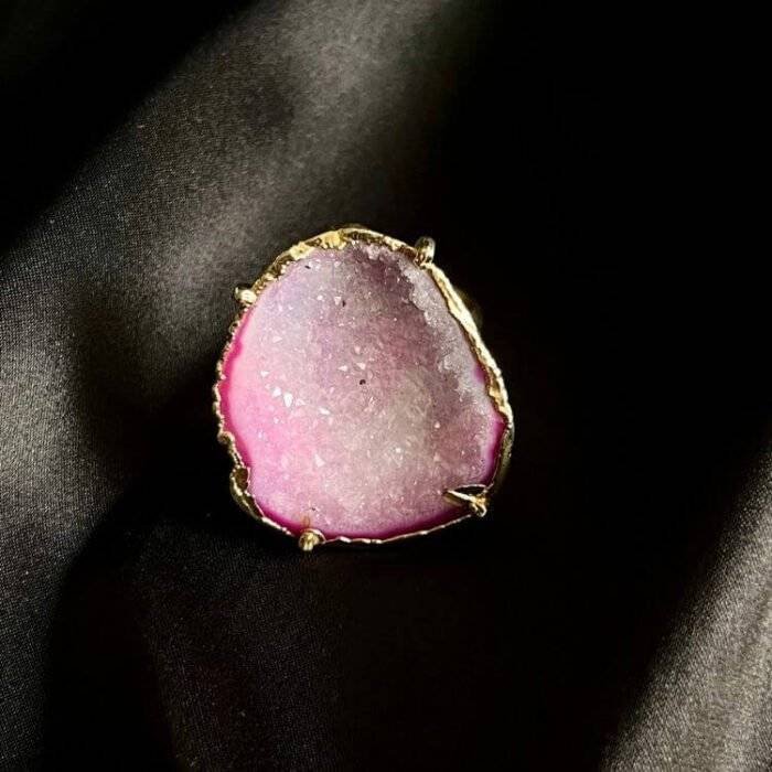 Pink Druzy Ring - Image 6
