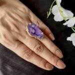 Purple Druzy Ring