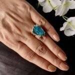 Turquoise Druzy Ring - Image 2