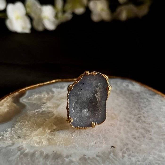 White Druzy Ring - Image 2