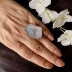 White Druzy Ring