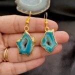 Green Druzy Agate Slice Earring Set - Image 4