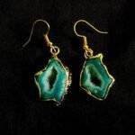 Green Druzy Agate Slice Earring Set - Image 3