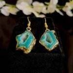 Green Druzy Agate Slice Earring Set - Image 2